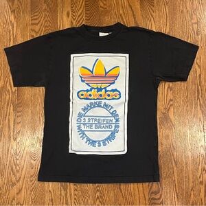 Adidas Watercolor Logo Men’s Graphic Print Cropped Short Sleeve T-Shirt - Small